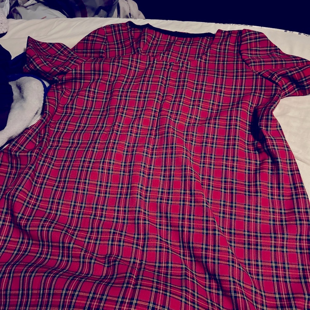 Red plaid dress